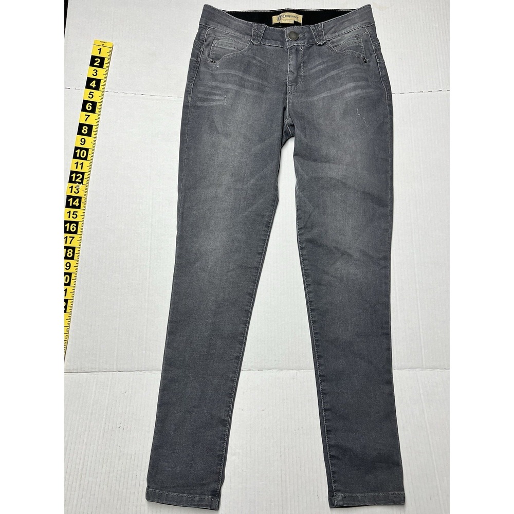 Democracy Absolution Jeans Skinny Tapered Distressed Stretch Gray Denim Womens 4